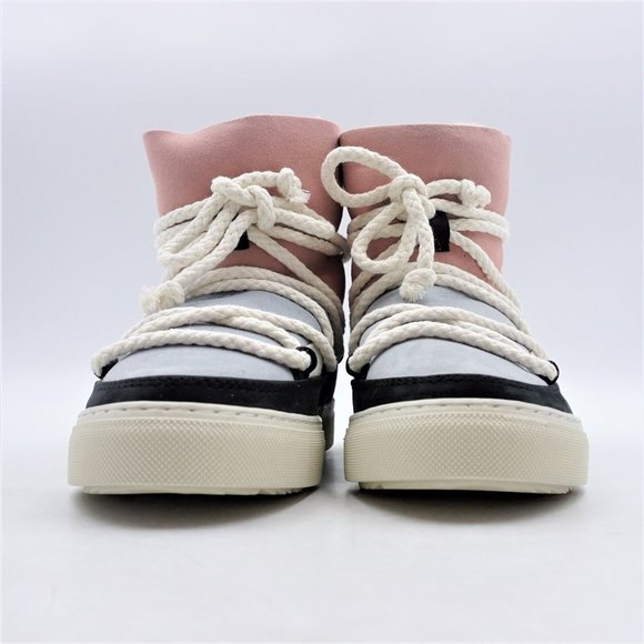 INUIKII Patchwork Winter Ankle Boots in Black and White - FCM62 - Picture 3 of 16